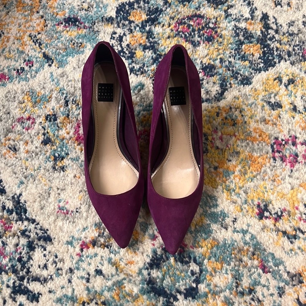 White House Black Market deep purple 3” heels